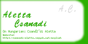 aletta csanadi business card